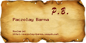 Paczolay Barna névjegykártya
