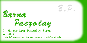 barna paczolay business card